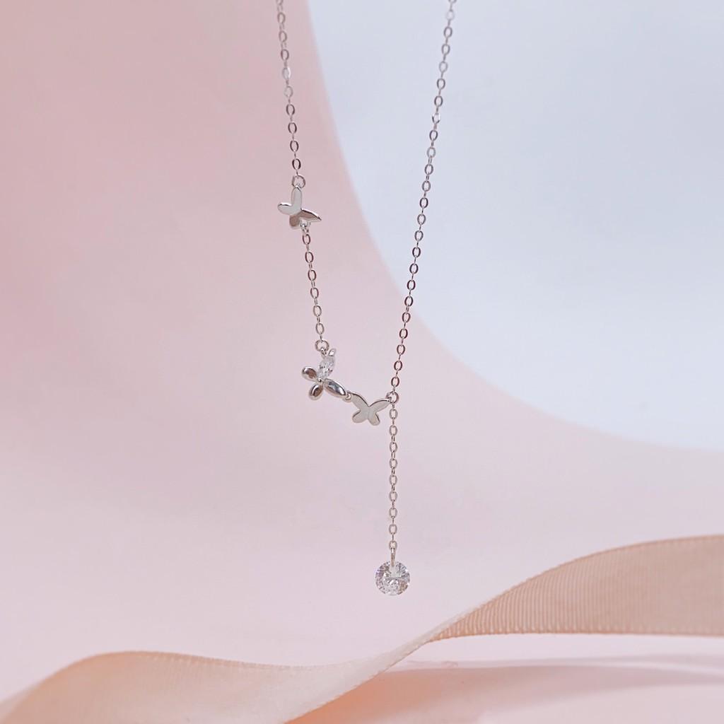 Dây Chuyền Bạc Blue Peach Butterfly DC591