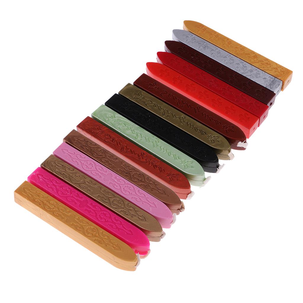 5pcs Vintage Sealing Seal Wax Sticks with Wick for Wedding Invitation Stamp Letter Card