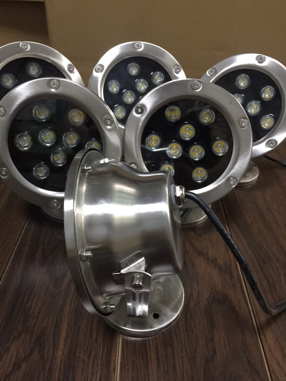 Đèn LED âm nước 9W đổi mầu, 24VAC, INOX 304. Tiêu chuẩn IP 68. Dùng chiếu bể cá, hồ bơi