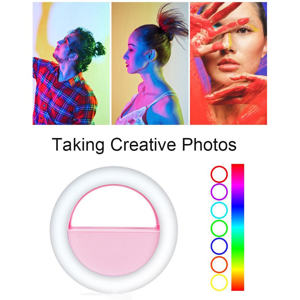 Selfie Ring Light RGB LED Tích hợp pin sạc cho điện thoại thông minh