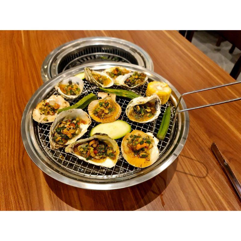 Bếp nướng than hoa / Bếp nướng không khói BBQ kiểu hàn quốc 5 món tặng kèm kẹp gắp
