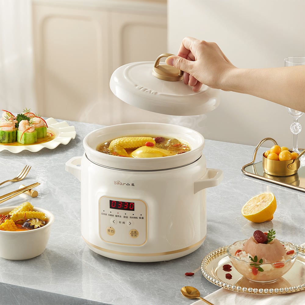 Nồi Nấu Chậm 2L Bear DDG-E20M1 (SC-4H20Q) | 175W - Lòng Gốm Sứ - 6 Chế Độ Tích Hợp -  Hàng Chính Hãng