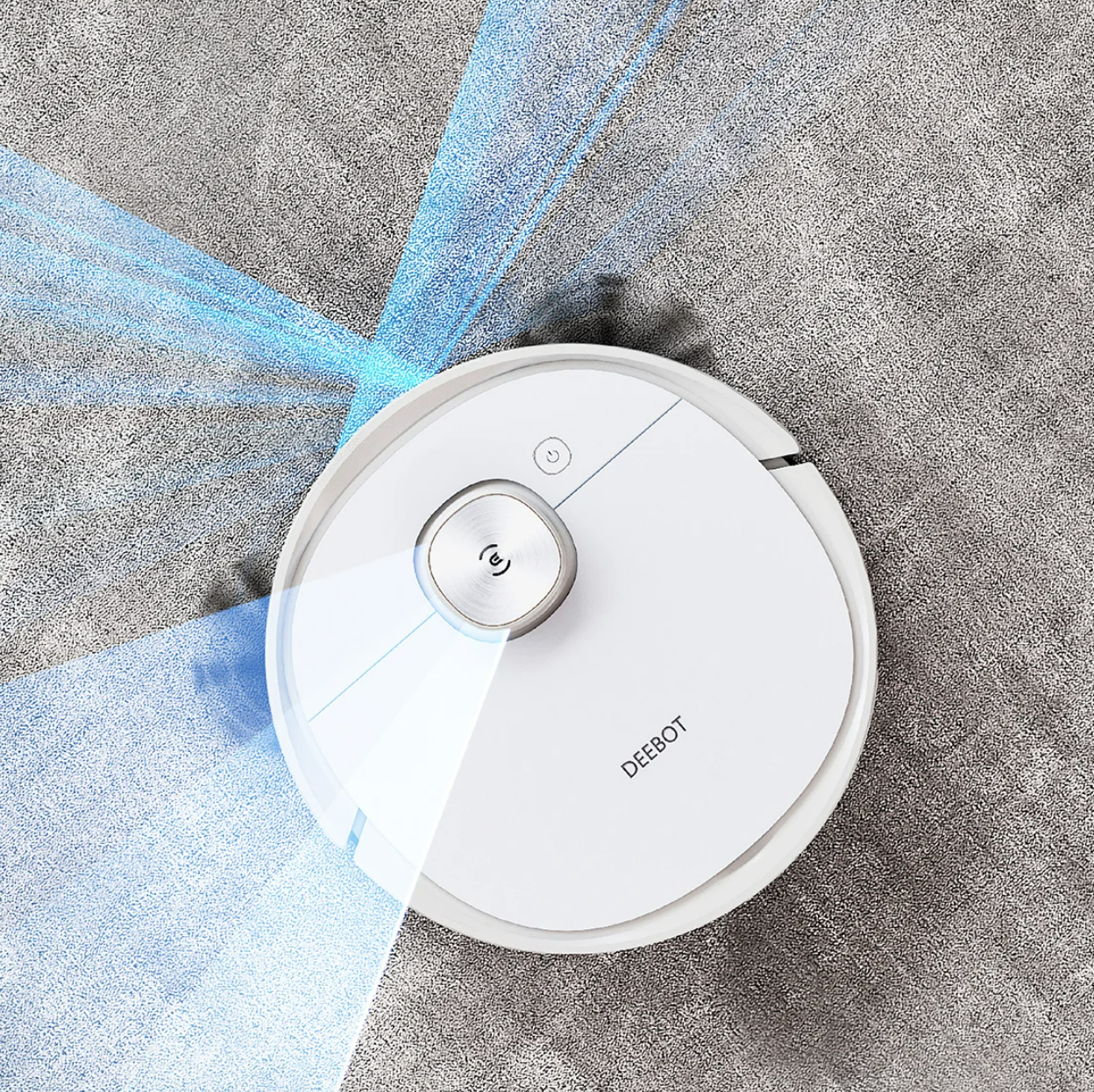 Robot Hút Bụi Lau Nhà Ecovacs Deebot T9 - Bản Quốc Tế Kết Nối App Công nghệ OZMO 2.0 Và Khử Mùi Lực Hút 3000 Pa Phù Hợp Diện Tích 200 m2 Công Suất 40W - Hàng Chính Hãng