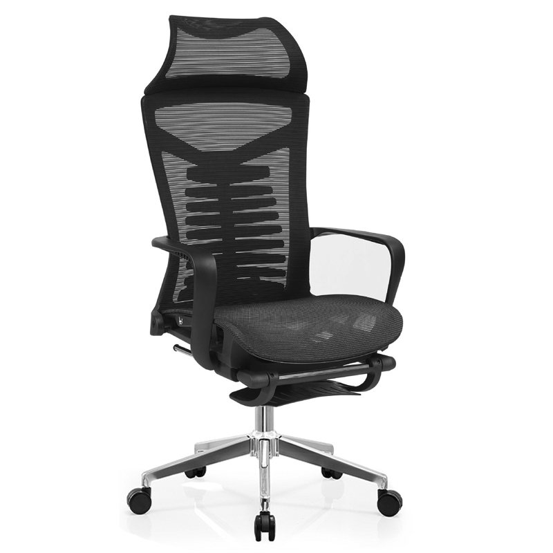 Ghế làm việc ngả lưng có gác chân lưng lưới thoáng mát nằm nghỉ trưa chân nhựa xoay CR4313-M Ergonomic Work from home chair