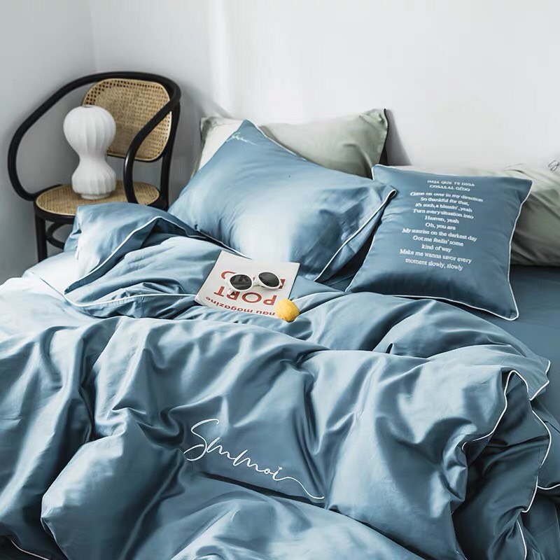 Bộ Vỏ Chăn Ga Gối Lụa Tencel Đơn Sắc - TM10