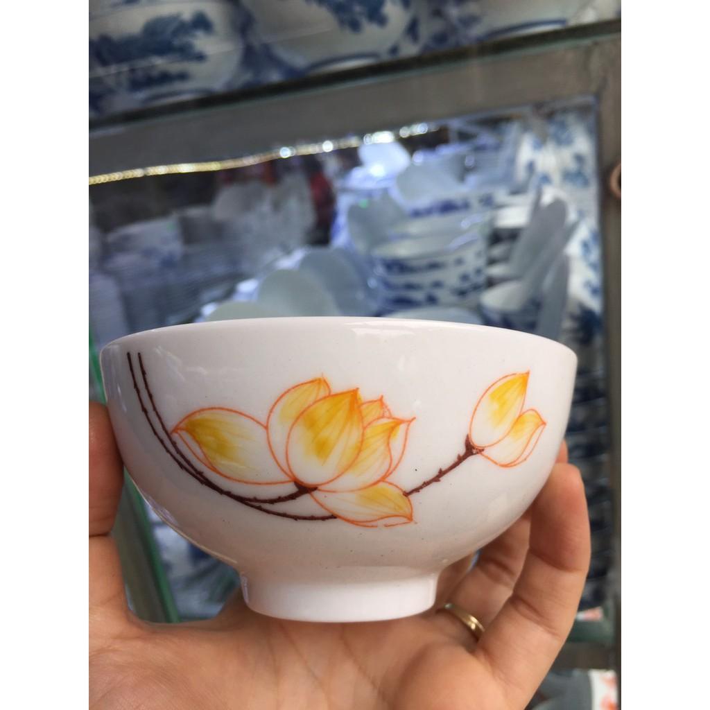 Bộ 10 Bát Ăn Cơm Sứ Bát Tràng - Cơm Ngon Canh Ngọt - Tốt Cho Sức Khỏe Gia Đình