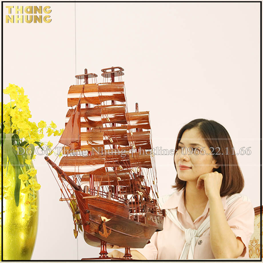 Mô hình thuyền thái gỗ cẩm_TC80