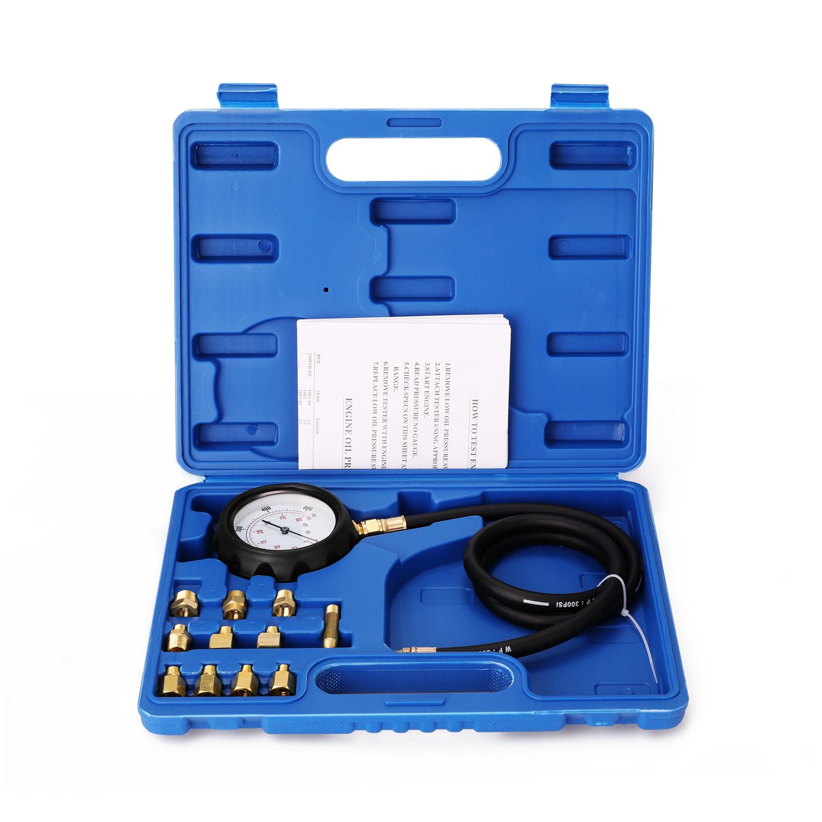 VT01052 12pcs Engine Oil Pressure Tester Diagnostic Testing Tool Cylinder Gauge Compression Gauge Utility Testing Tool