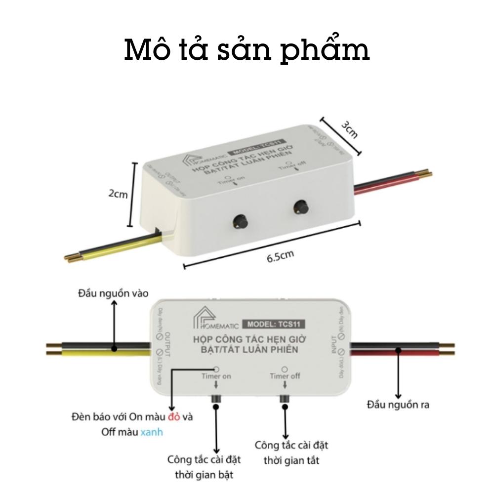 Hộp Công Tắc Hẹn Giờ Tắt Bật Luân Phiên Homematic TCS11