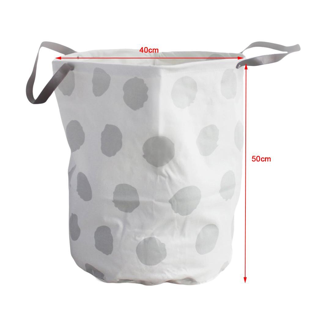 2x Folding Laundry Hamper Makeup Storage Basket for Home Office-Dots