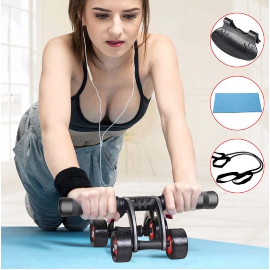 Con Lăn Tập Bụng 4 Bánh Cao Cấp (tặng Kèm Thảm)-LYLY SPORTS