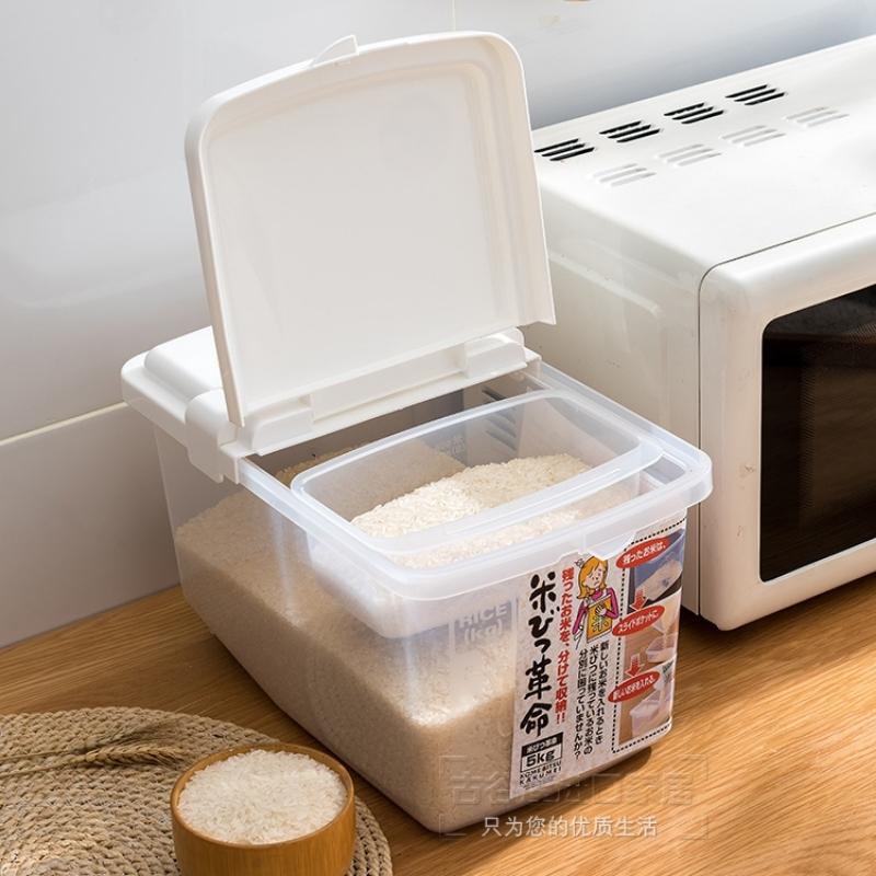 Thùng đựng gạo thông minh 10kg Inomata hàng nội địa Nhật Bản có bánh xe dễ dàng di chuyển AD53