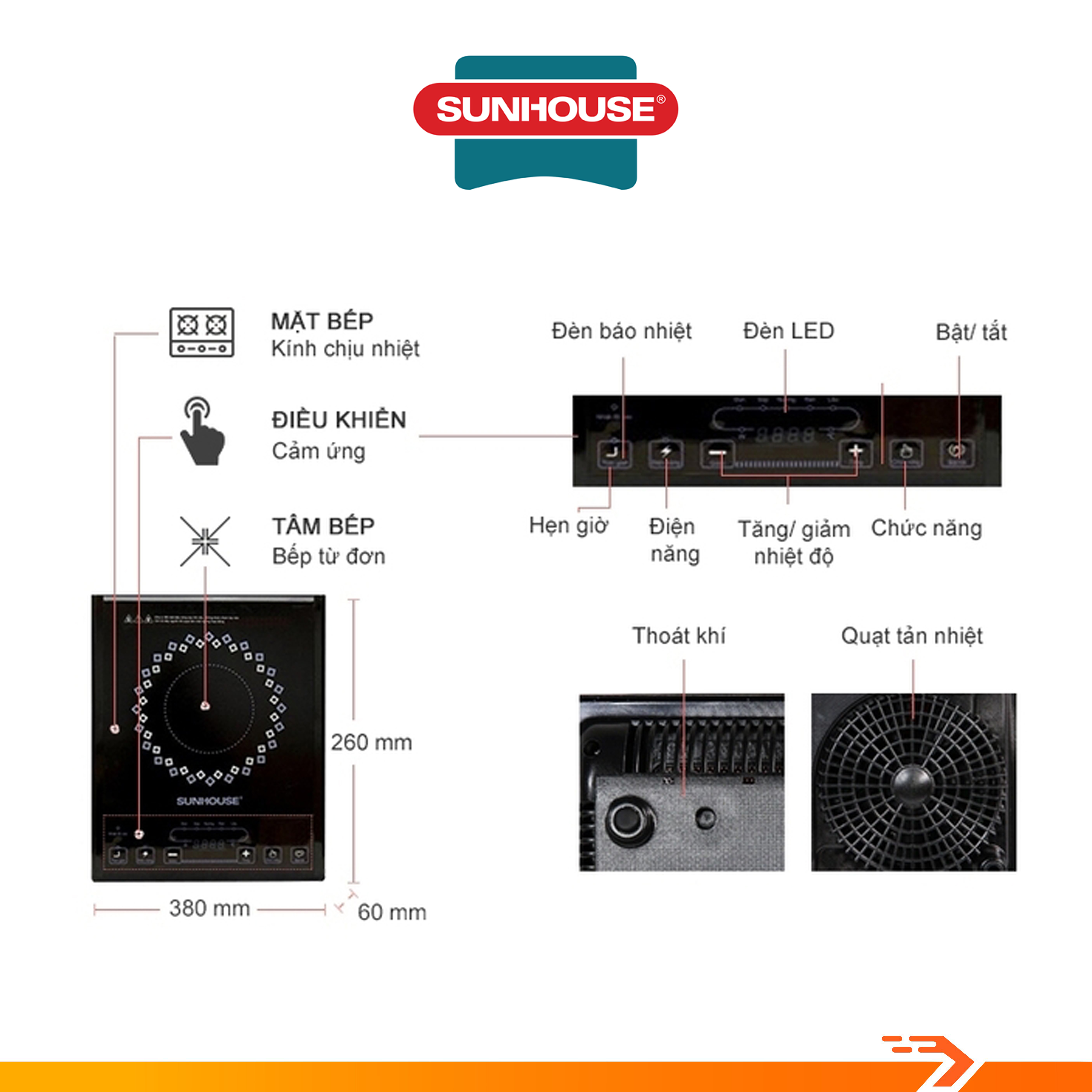 Bếp Hồng Ngoại Cơ Sunhouse SHD6011 - Hàng Chính Hãng