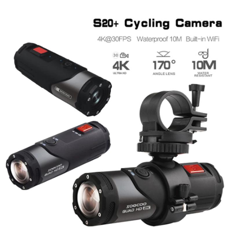 Camera hành động S20 4K Xe máy chuyên nghiệp xe máy thể thao hành động cam 10m không thấm nước cho xe đạp xe đạp quay video