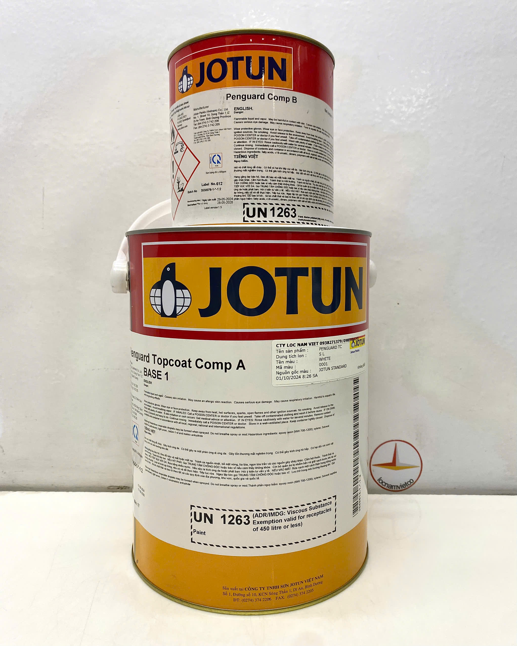 Sơn Epoxy Jotun Penguard Topcoat base 1 màu trắng - White 001 _5L/bộ