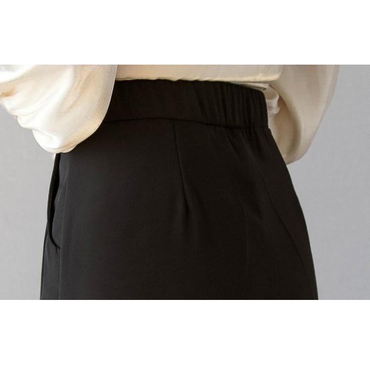 Quần baggy nữ xẻ gấu chất liệu tuyết mưa lưng thun kiểu: quần baggy công sở MOMOTO