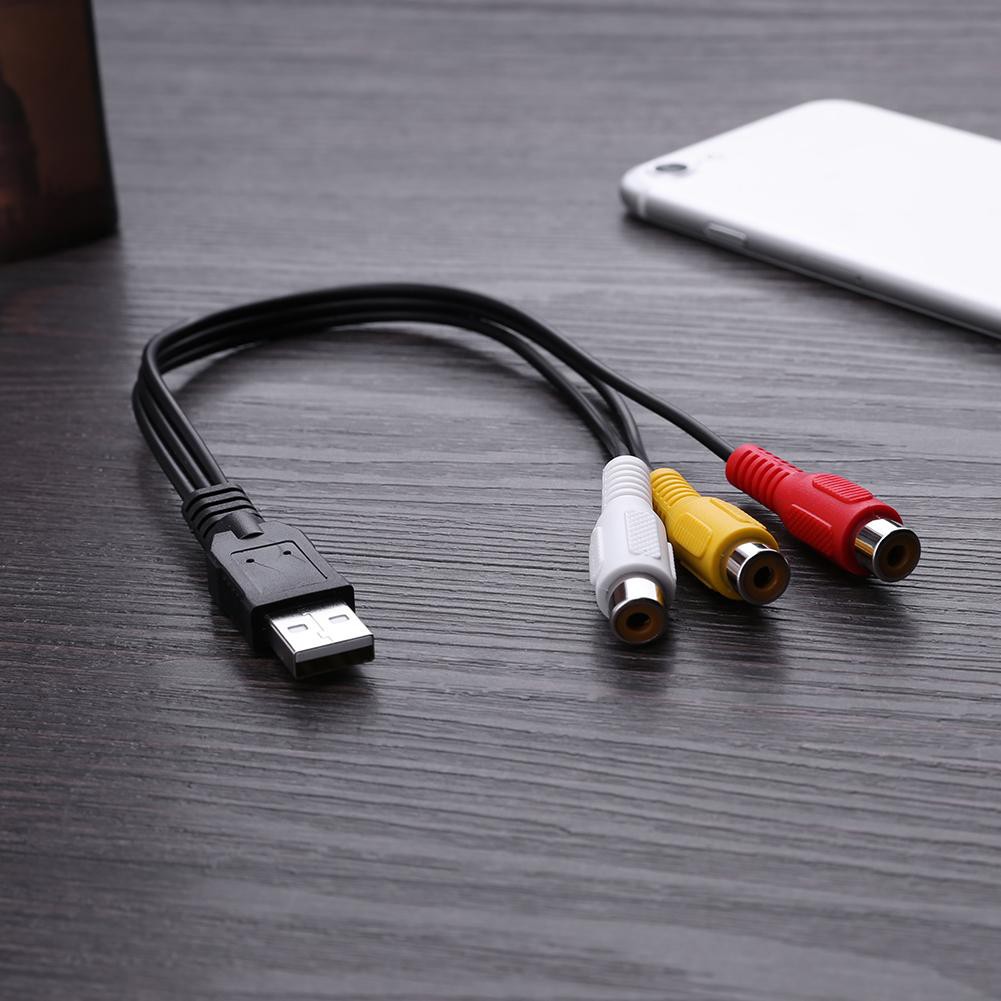 Cáp Chuyển Đổi USB Sang 3 RCA Dùng Cho TV HDTV Dài 0,3m AZONE