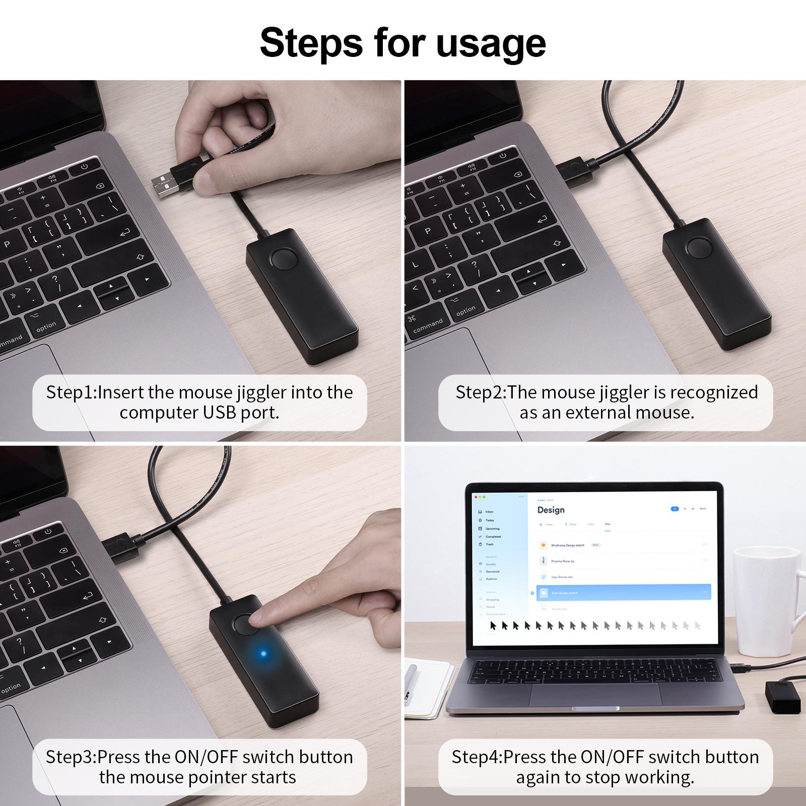 Chuột Jiggler Chuột Mover Cổng USB Ổ Không Có Công Tắc Mô Phỏng Di Chuyển Chuột Để Ngăn Máy Tính Vào giấc Ngủ