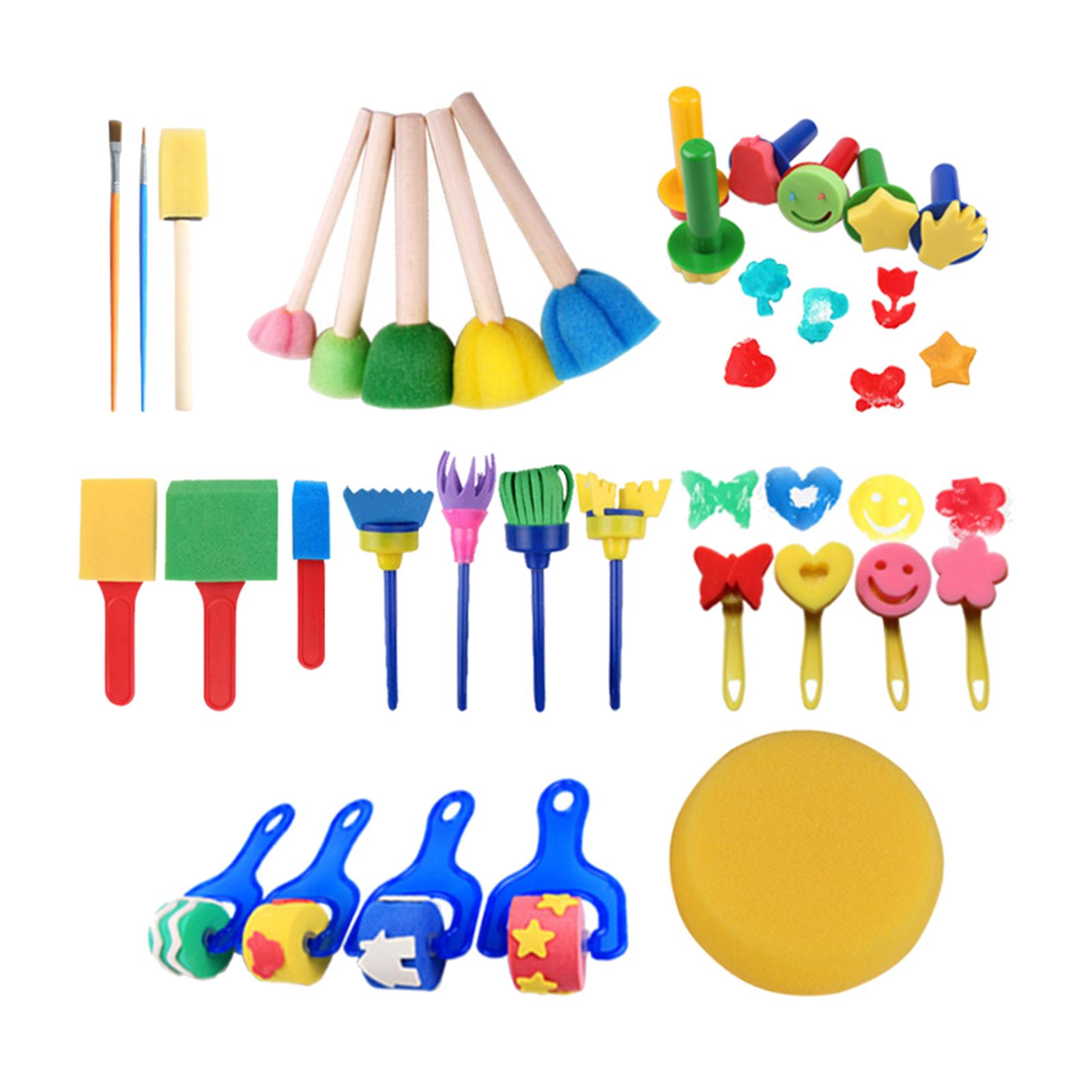 30PCS Washable Mini Kids Learning Educational Toys Brush Seal Sponge Brush