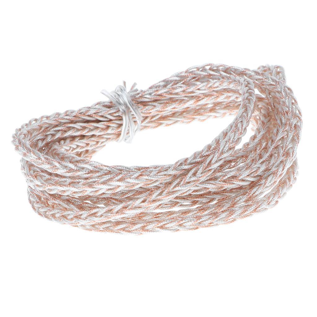 2-10pack 7N 8 Strands Braided OCC Copper Wire DIY HiFi Audio Upgrade Cord for