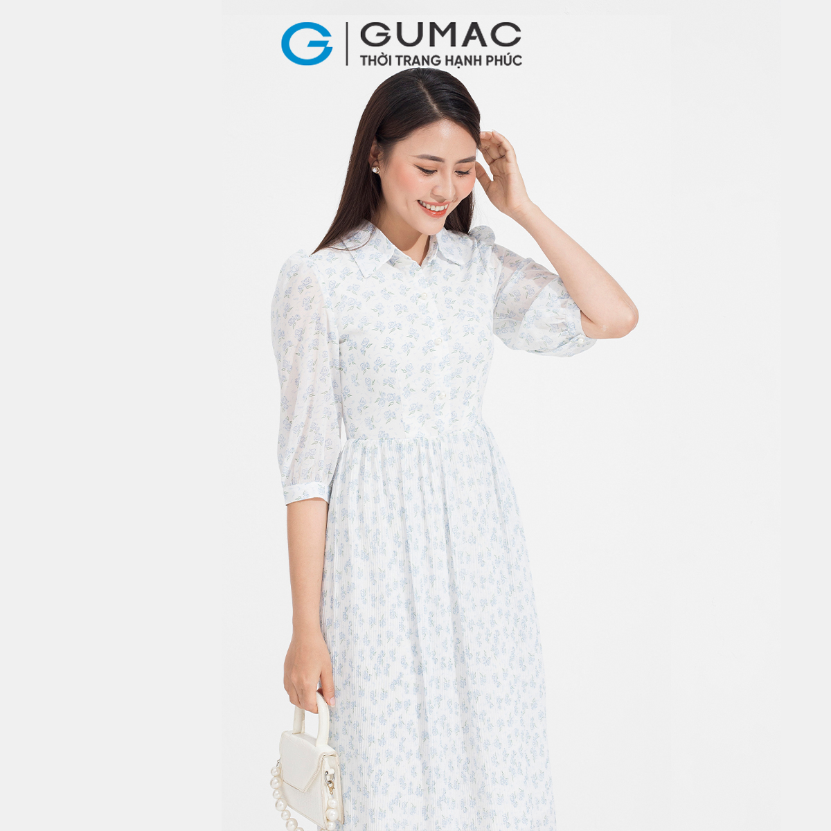 Đầm phối tùng xếp ly GUMAC DD05086