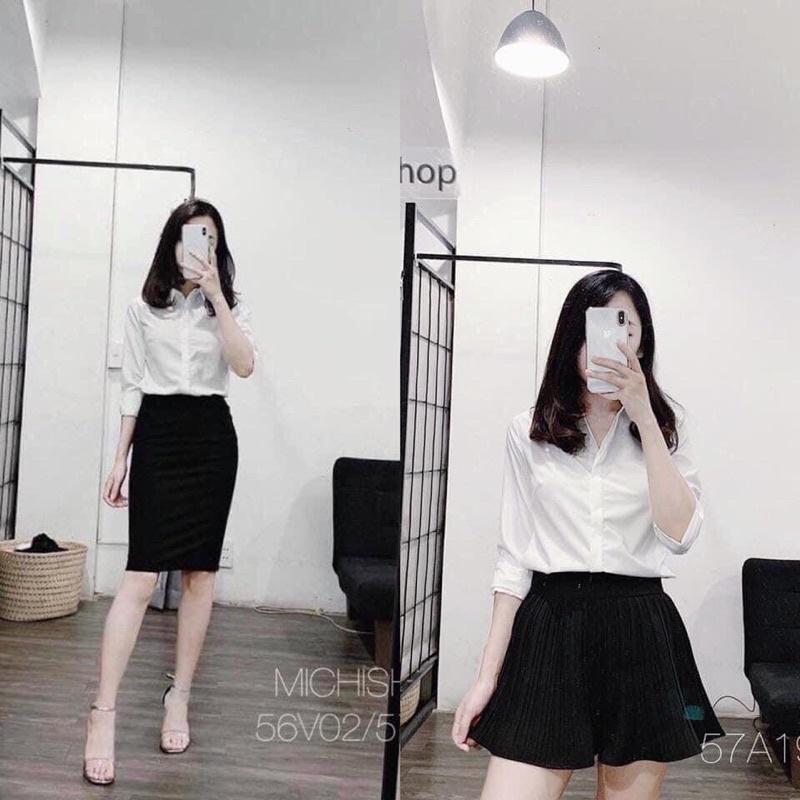 Áo sơ mi nữ dài tay màu trắng cao cấp