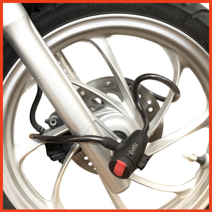 Hình ảnh Ổ khóa dây cáp ZORO 100cm chìa dẹp - công nghệ Mỹ - khóa xe đạp - khóa xe máy - khóa vật dụng - hàng chính hãng