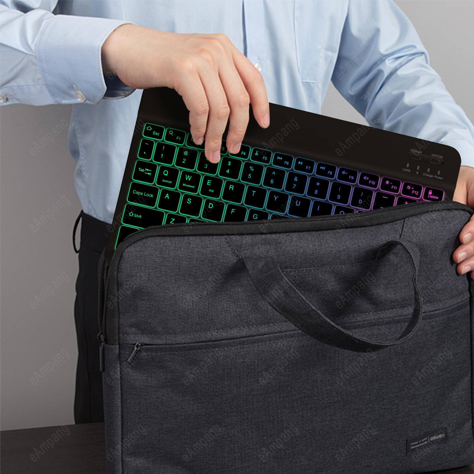 Đèn Nền Bàn Di Chuột Bàn Phím Cho iPad Máy Tính Bảng Điện Thoại Android IOS Windows Bàn Di Chuột Tiếng Anh Nga Tây Ban Nha Hàn Quốc Tiếng Ả Rập Bàn Phím