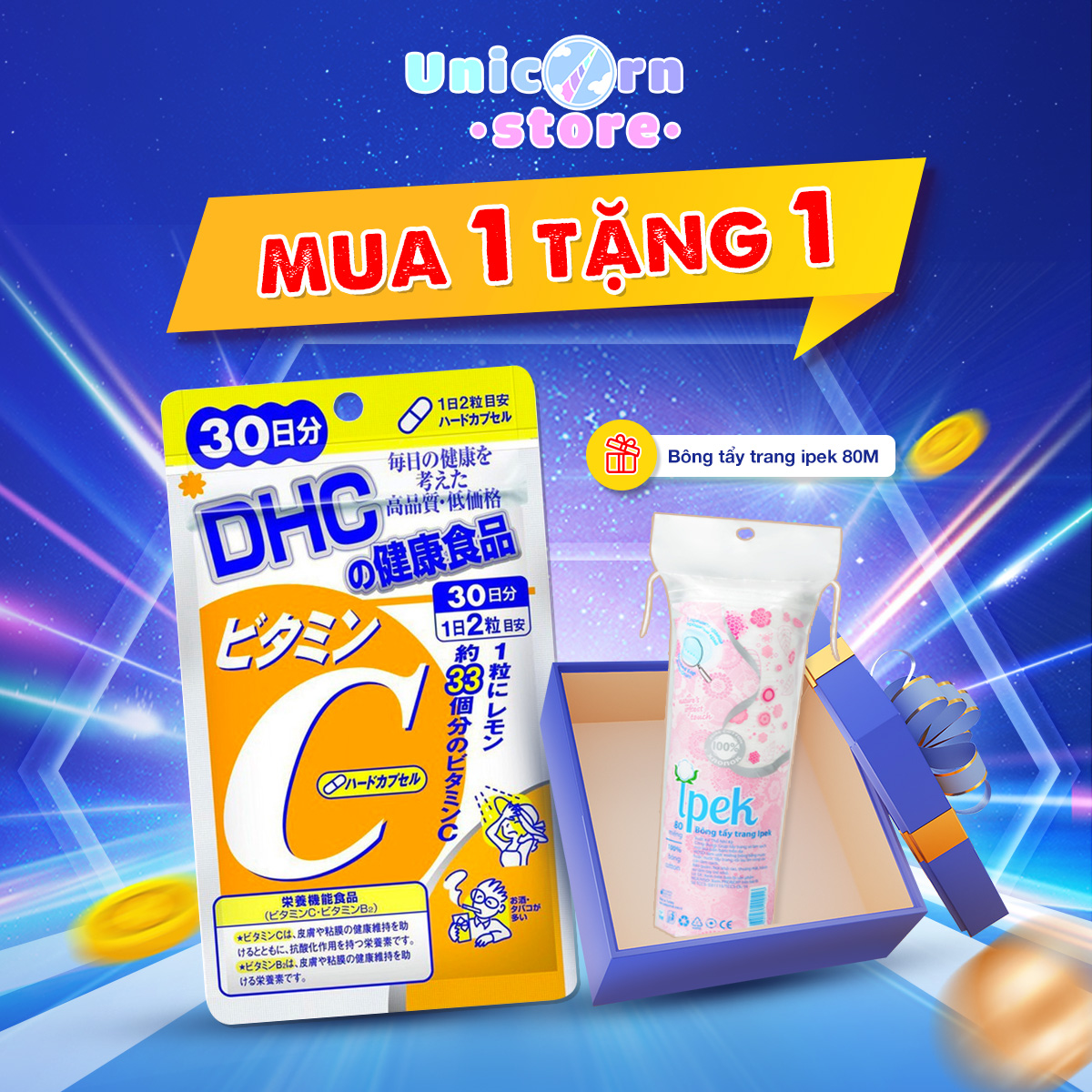 TPBVSK DHC VITAMIN C HARD CAPSULE (Viên uống bổ sung vitamin C hỗ trợ sáng da, mờ thâm, tăng cường đề kháng)