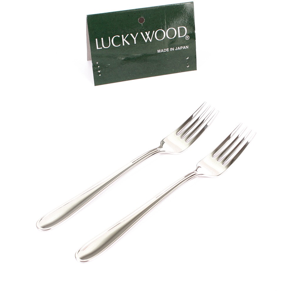 Bộ 2 nĩa inox Luckywood 2NL 18.5cm xuất xứ Nhật Bản chính hãng