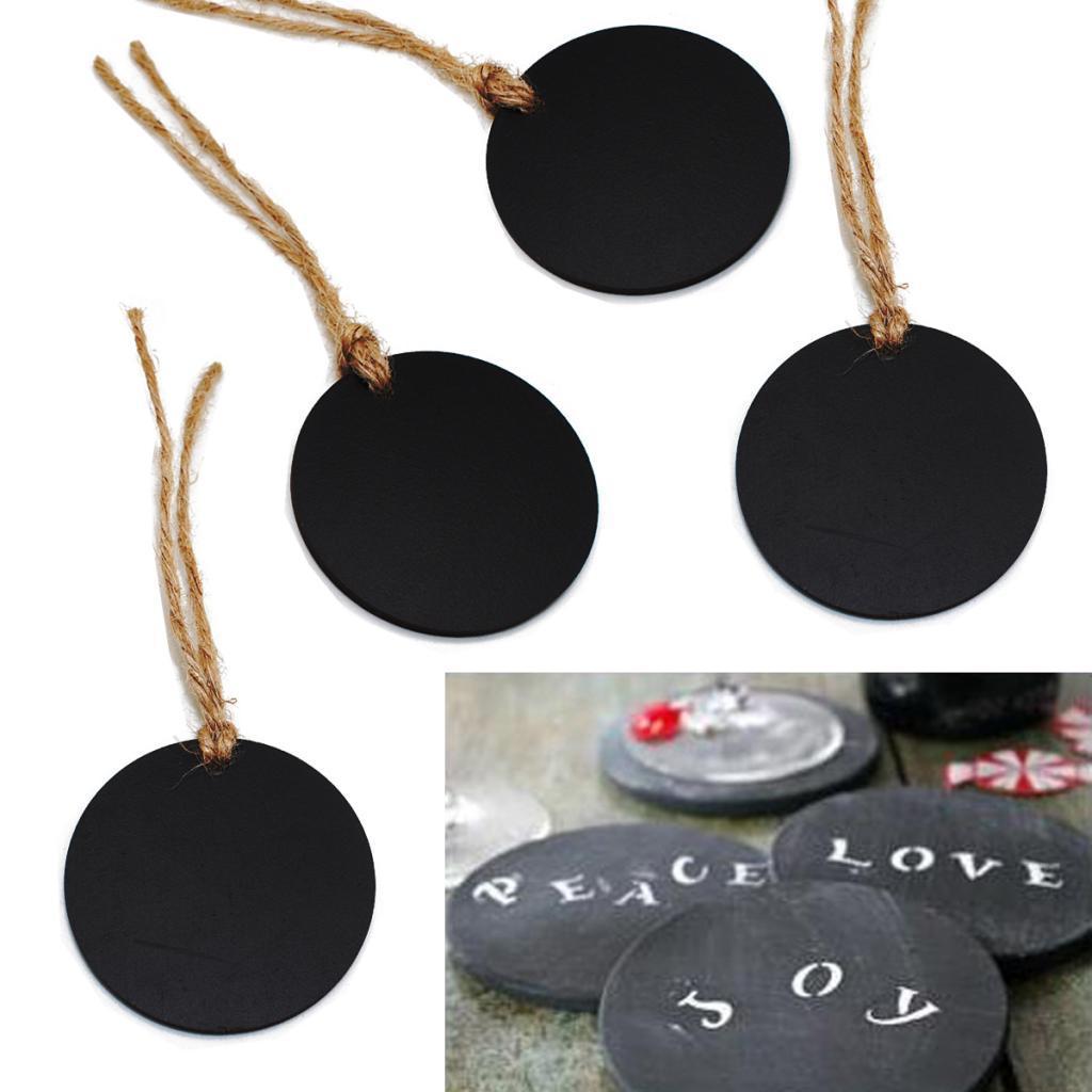 40x Mini Chalkboard Hanging Blackboard Message Board Double Sided Label Tags