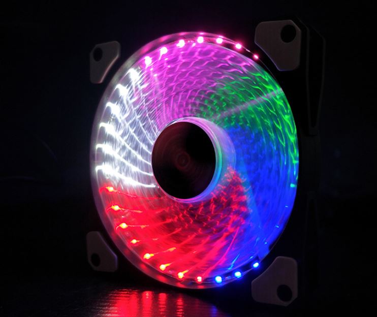 FAN CASE PC 12CM ĐÈN MÀU 33 BÓNG LED CHỐNG RUNG - HÀNG CHÍNH HÃNG