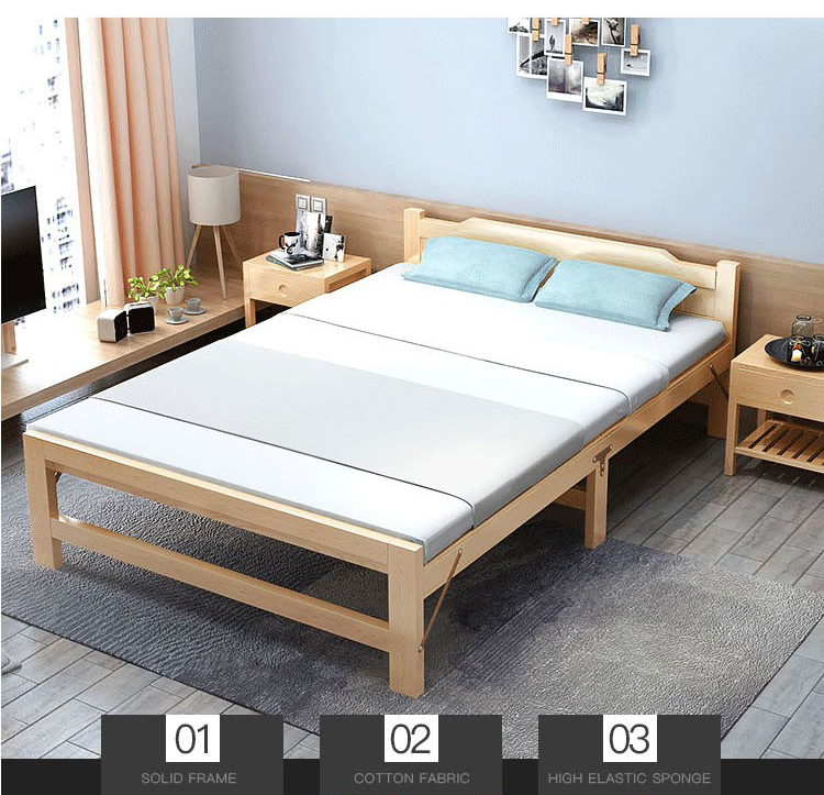 giường xếp đa năng gấp gọn gỗ thông - giường gấp gọn gỗ thông cao cấp