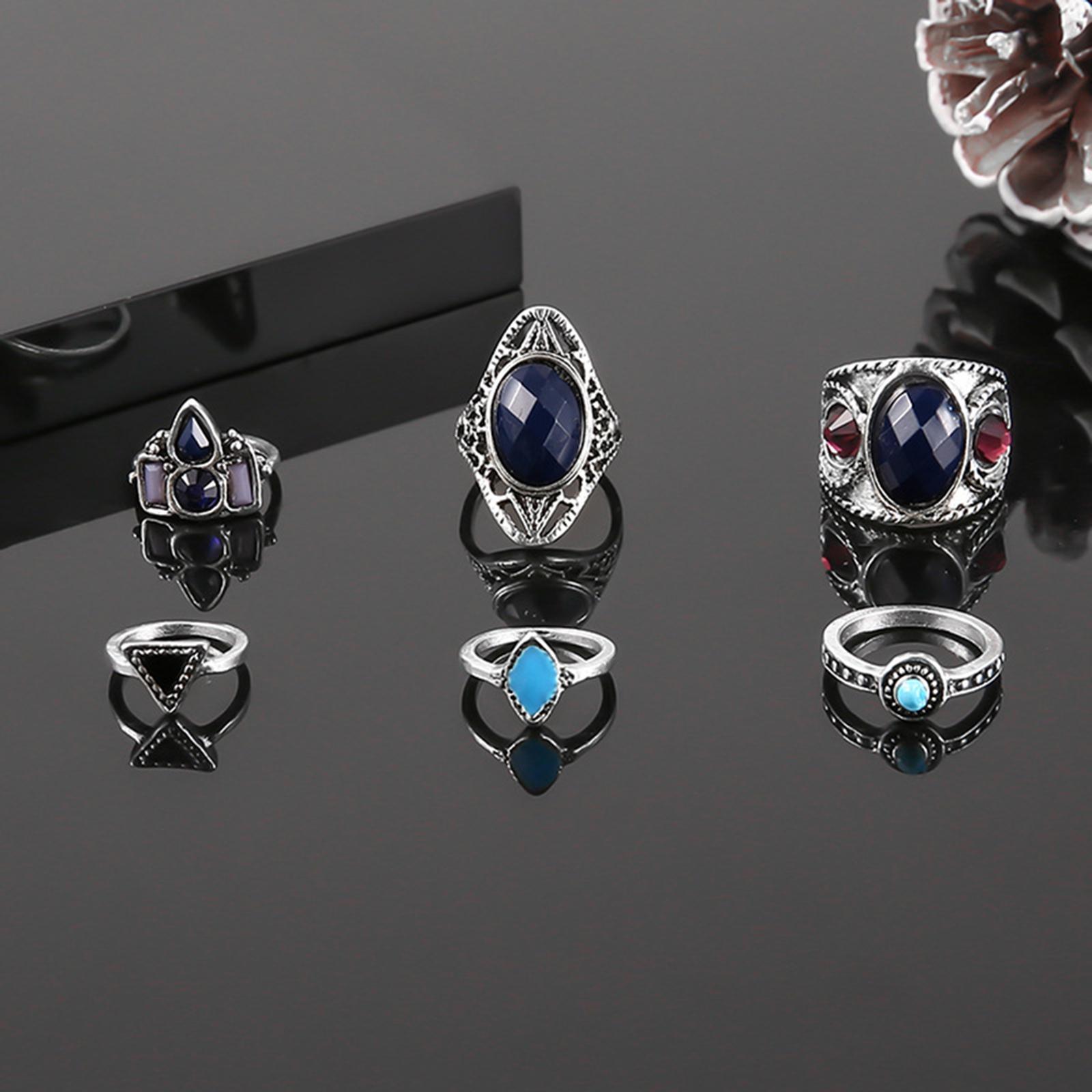 Set of 6 Gemstone   Retro Rhinestones Electroplate Process for Holiday