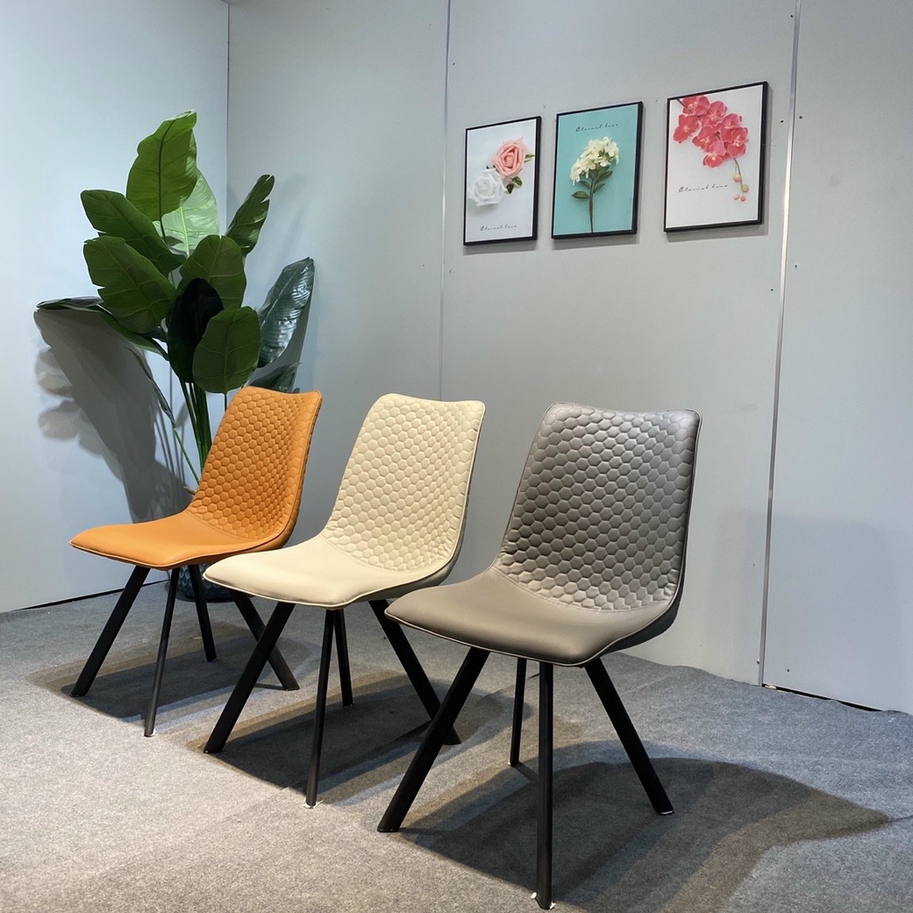 Bộ bàn ăn mặt đá Ceramic bóng chân chữ H kết hợp ghế Ring