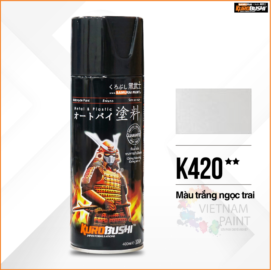 Sơn xịt Samurai Kurobushi - MÀU TRẮNG NGỌC TRAI K420 (400ml)