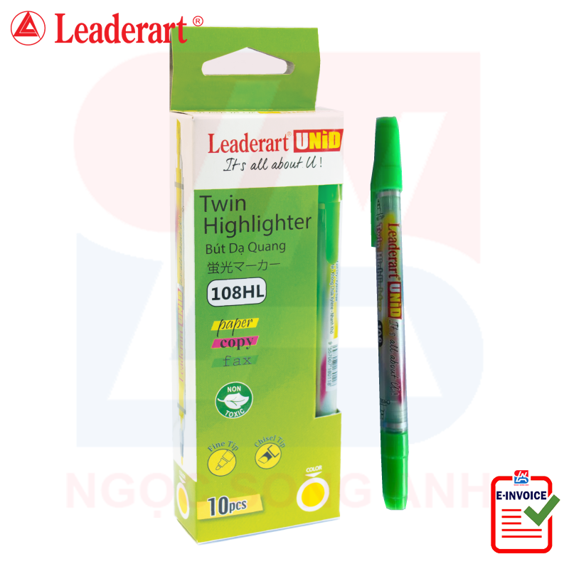 5 chiếc Bút dạ quang 2 đầu Leaderart 108HL