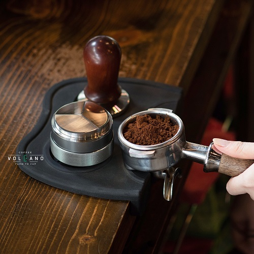 Dụng cụ OCD 58.4mm tamper dàn phân bổ cà phê espresso pha máy nắp gỗ