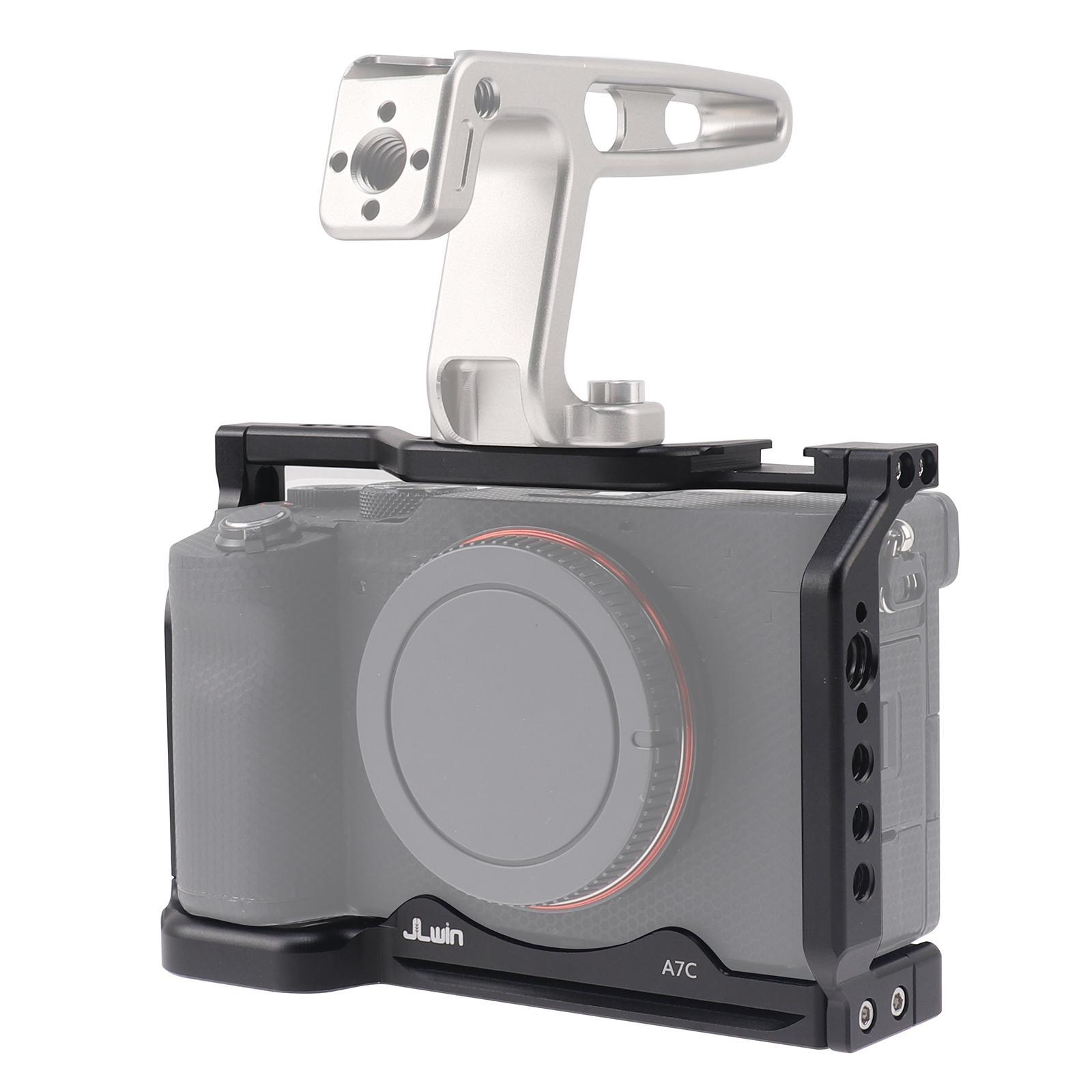 Camera Cage Portable Aluminum Alloy 1/4" and 3/8" Thread Professional Handheld Stabilizer Photography Bracket for A7C
