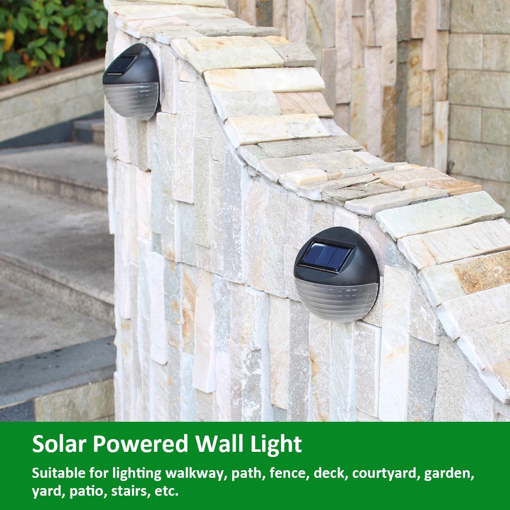 Đèn tường sử dụng năng lượng mặt trời Tích hợp 6 đèn LED, độ sáng cao Chống nước IP65 được làm bằng vật liệu chất lượng cao