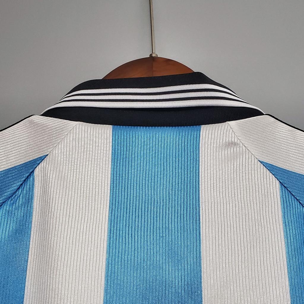 Áo Bóng Đá Retro Tuyển Argentina 1998 - Sân Nhà bản cao cấp vải Cotton Polyester