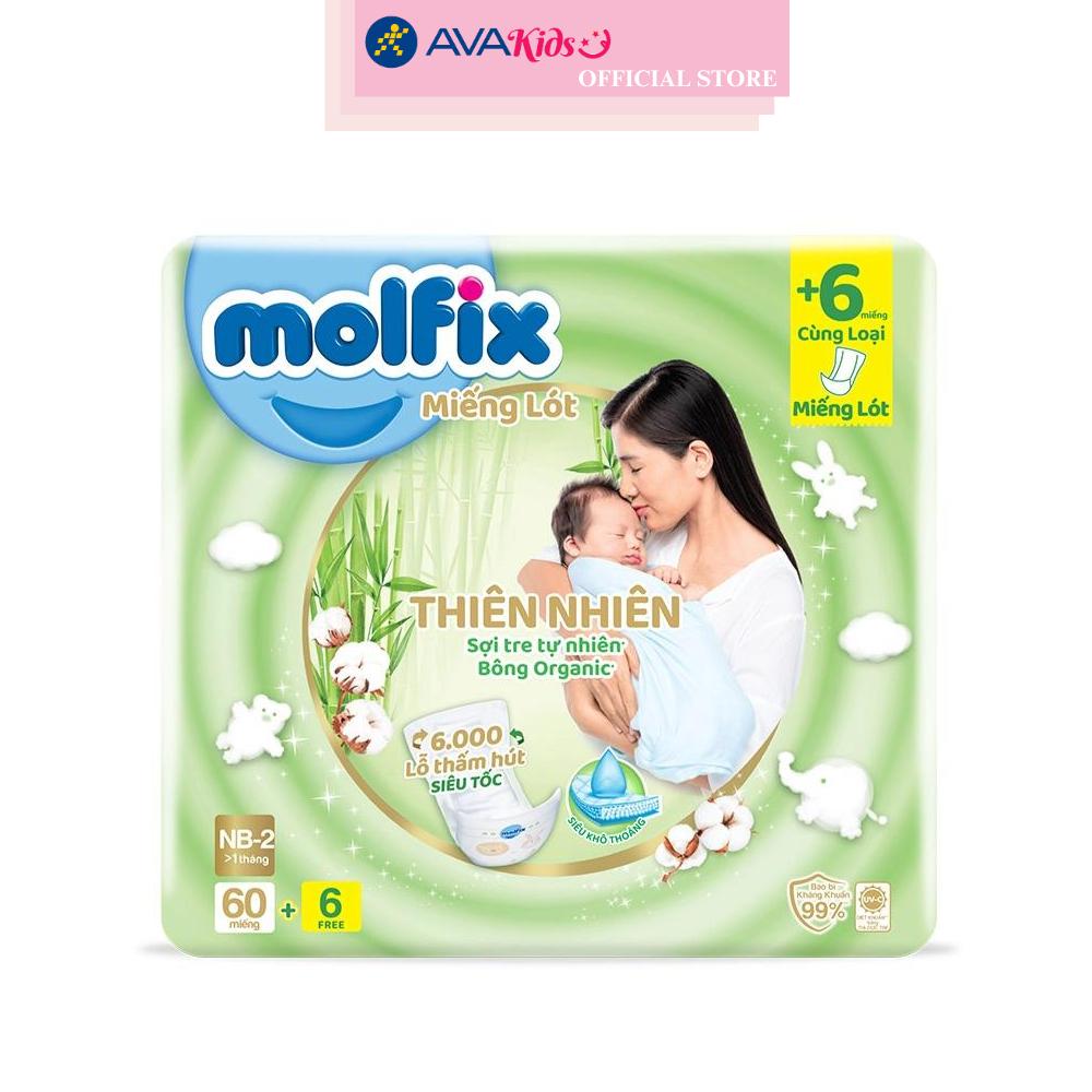Miếng lót Molfix thiên nhiên size NB2 60 + 6 miếng (Từ 1 tháng)