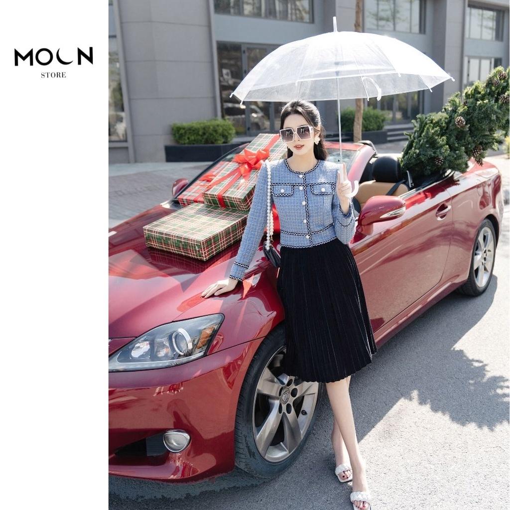 Chân Váy Nhung Xếp Ly Tinh Tế Với Chất Liệu Nhung Cao Cấp Không Nhăn Không Mất Form Khi Giặt MCV333 MOON STORE