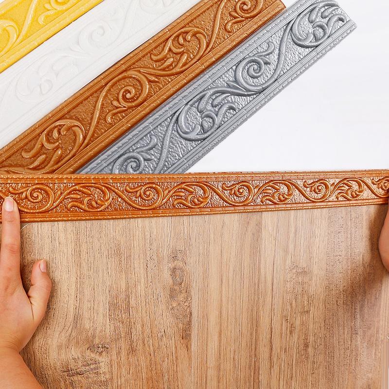 Cuộn Băng Dán Viền Tường Bằng Xốp Họa Tiết Hoa 3D Dài 2.3m Chống Thấm Nước Trang Trí Nhà Cửa