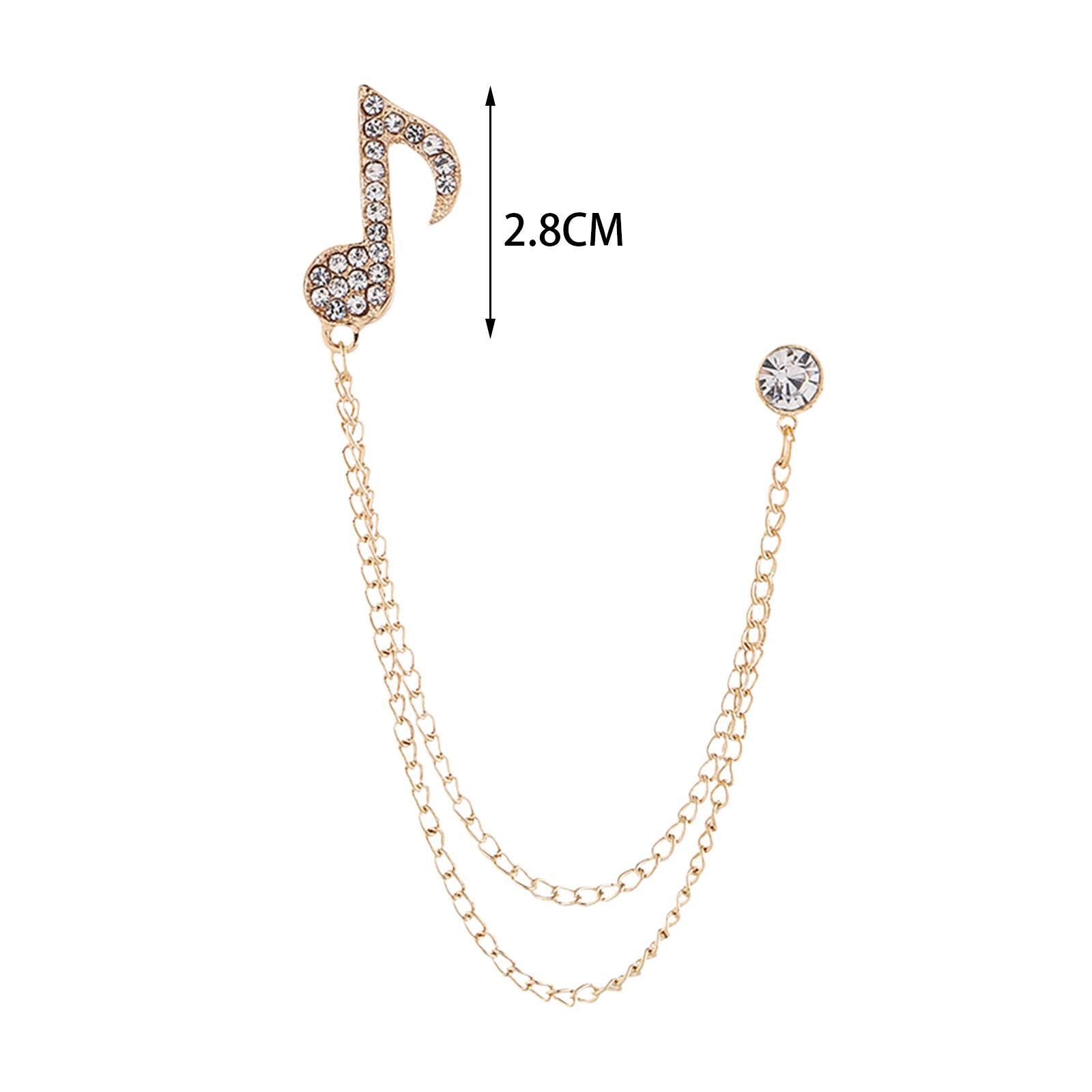 Music Note Brooch Badge Decor Rhinestone Brooch for Sweater Shirt Gift