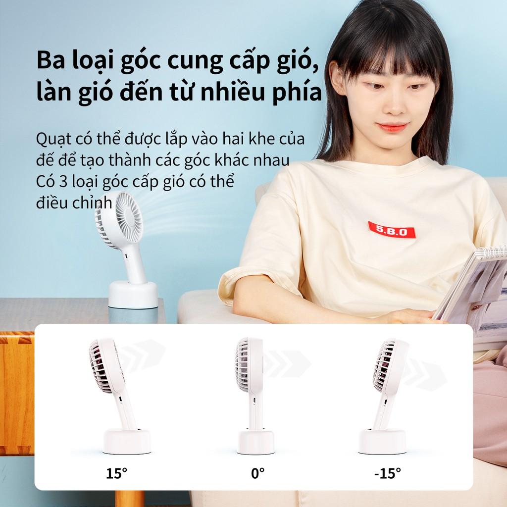 Quạt mini cầm tay Deli - có đế cố định - Nhiều màu - 85811