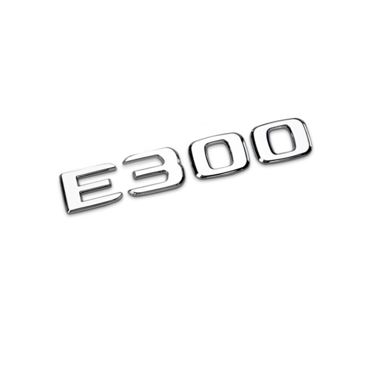 Decal tem chữ E300 dán đuôi xe ô tô, xe hơi chất liệu nhựa ABS