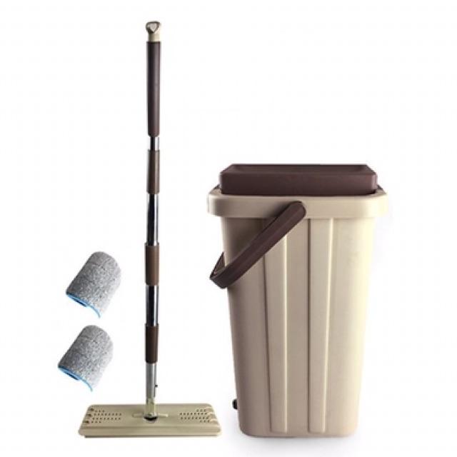 BỘ CHỔI LAU NHÀ 360 ĐỘ TỰ VẮT THÔNG MINH HÌNH CHỮ NHẬT TẶNG KÈM 2 BÔNG LAU - hàng loại 1