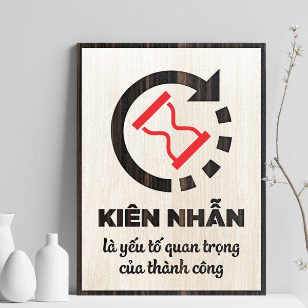Tranh gỗ decor truyền cảm hứng "Kiên nhẫn là yếu tố quan trọng của thành công"