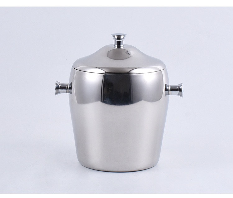 Xô Đá Inox #304 Bóng Cao Cấp Giữ Nhiệt Không Quai 2 Lớp Dày - 1.2 L
